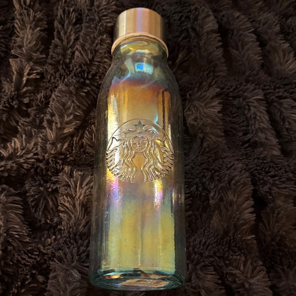 Starbucks Iridescent Bottle with Gold Cap